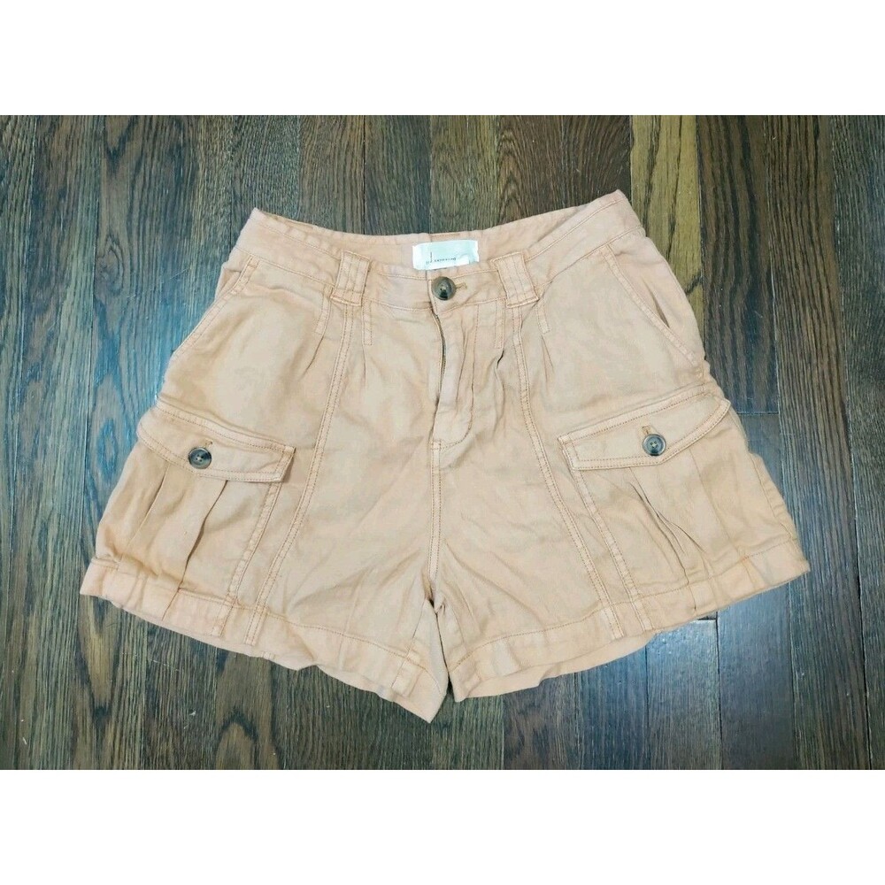 Anthropologie Shorts Women's Size 2 Camel Inseam 4" Linen Viscose Blend Soft